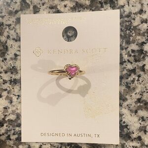 NWT Kendra Scott Gold Ring with Pink Heart